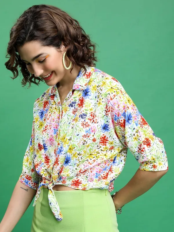  Tokyo Talkies Women Red Printed Casual Shirts