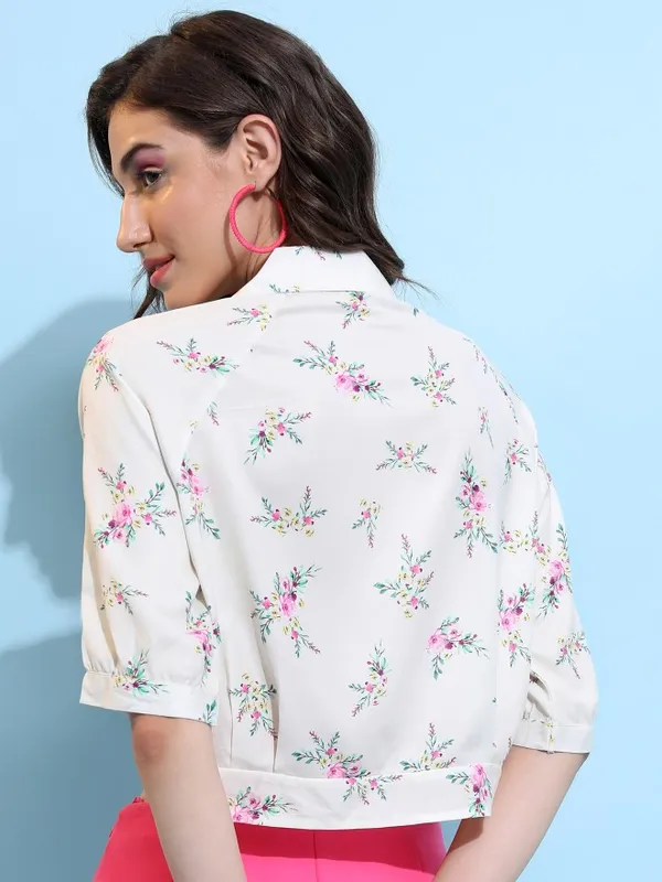  Tokyo Talkies Women Off White Printed Casual Shirts