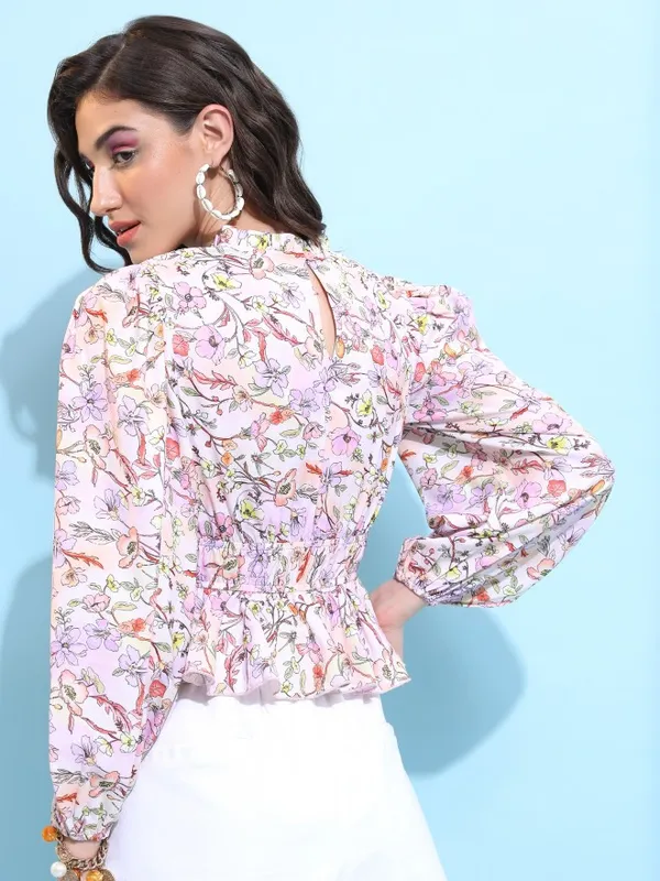 Printed Peplum Top