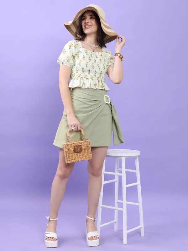  Tokyo Talkies Women White Printed Regular Tops