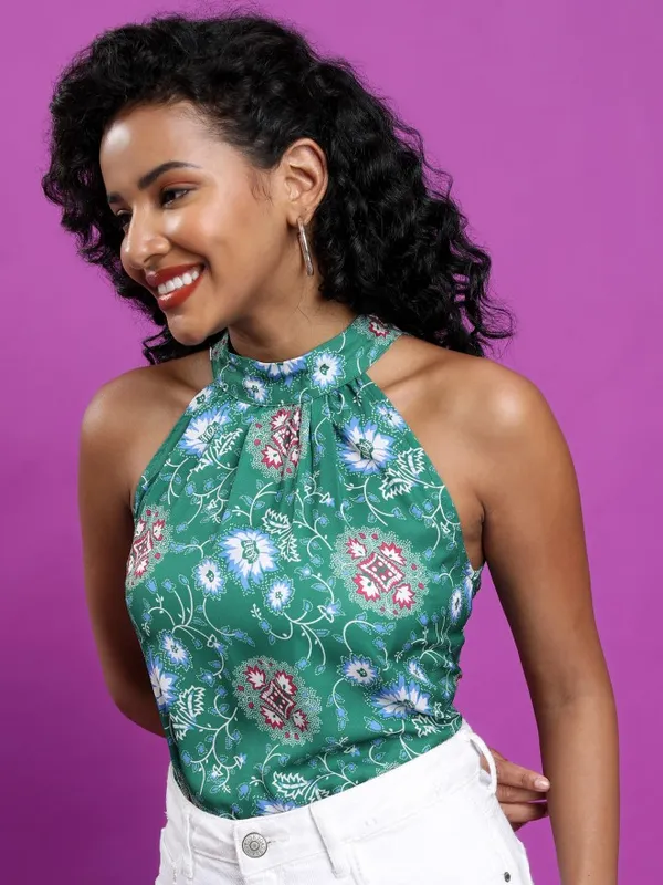 Printed Blouson Top