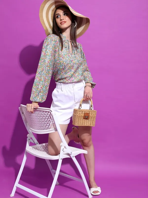  Tokyo Talkies Women Yellow Printed Regular Tops