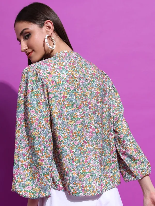  Tokyo Talkies Women Yellow Printed Regular Tops