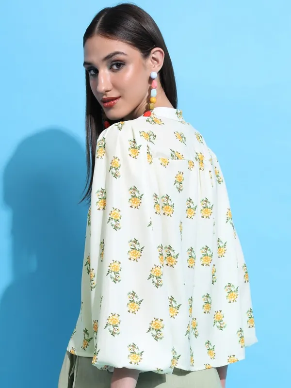  Tokyo Talkies Women White Printed Regular Tops