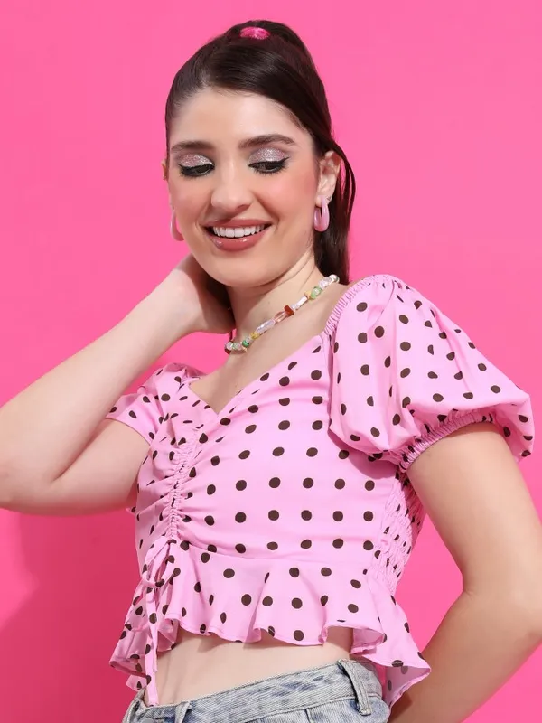  Ketch Women Pink Printed Regular Tops