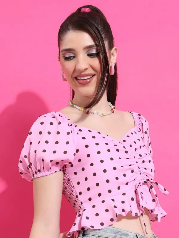  Ketch Women Pink Printed Regular Tops