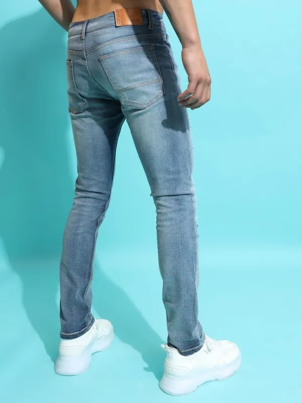  Highlander Men Blue Slim Fit Highly Distressed Jeans