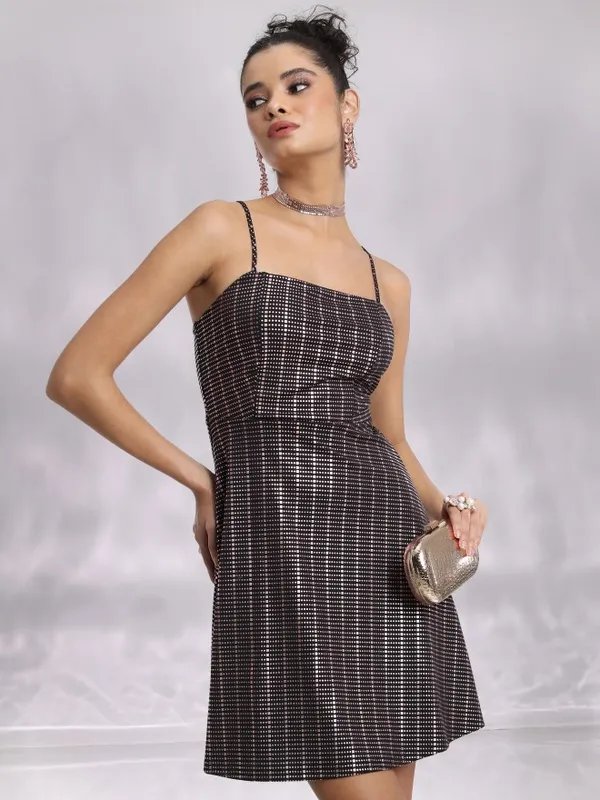 Self Design A-Line Dress