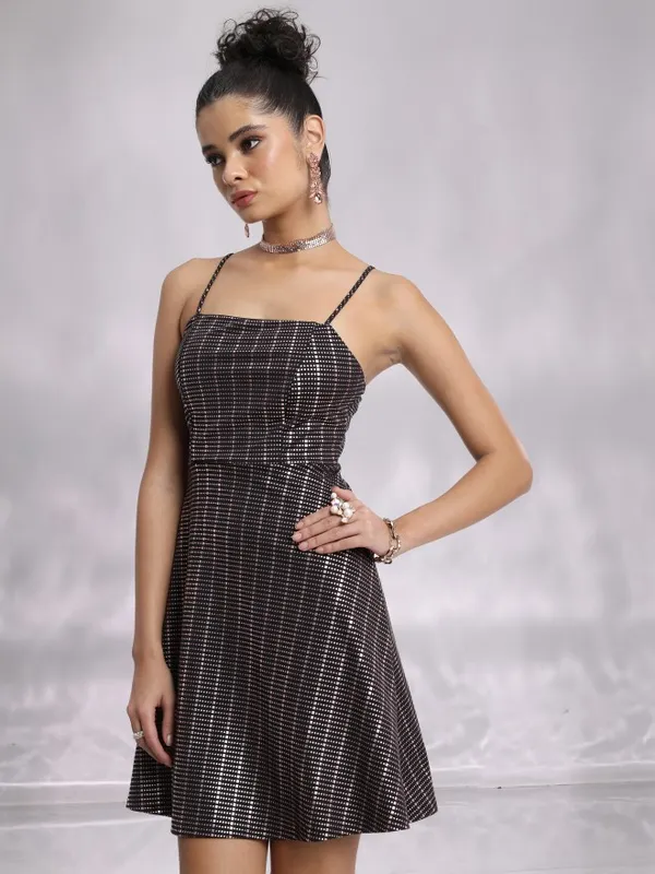 Self Design A-Line Dress