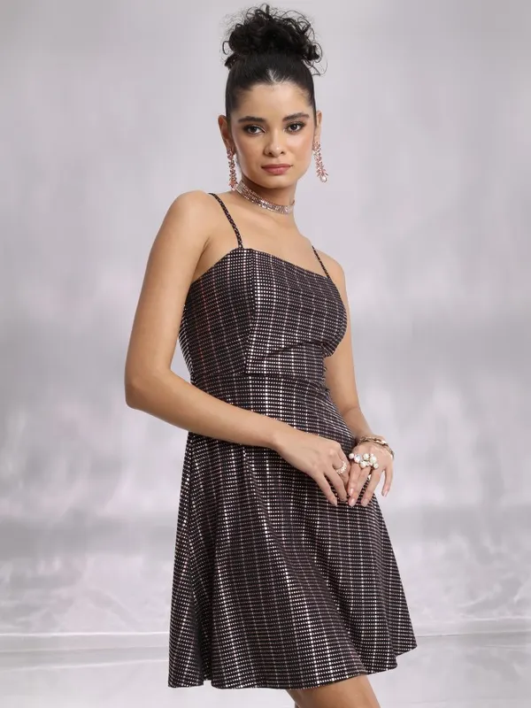 Self Design A-Line Dress