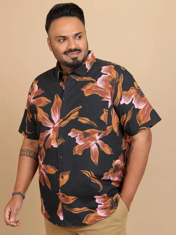  Xtra Ordinary By Highlander Men Black Printed Regular Fit Casual Shirts