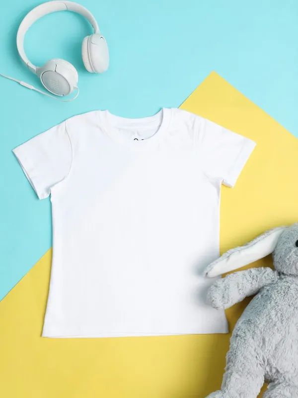 Girls Solid Round Neck T-Shirt