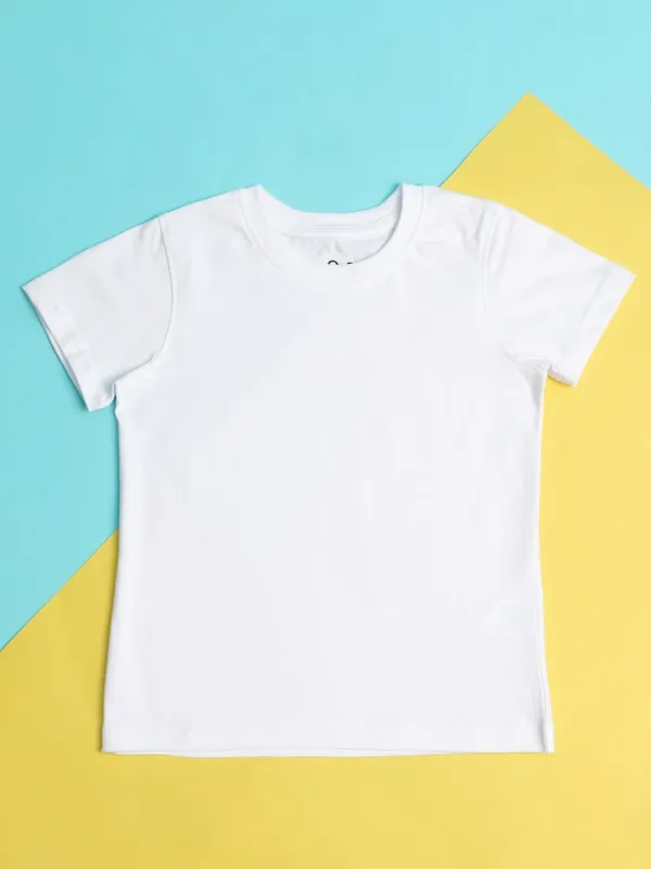Girls Solid Round Neck T-Shirt
