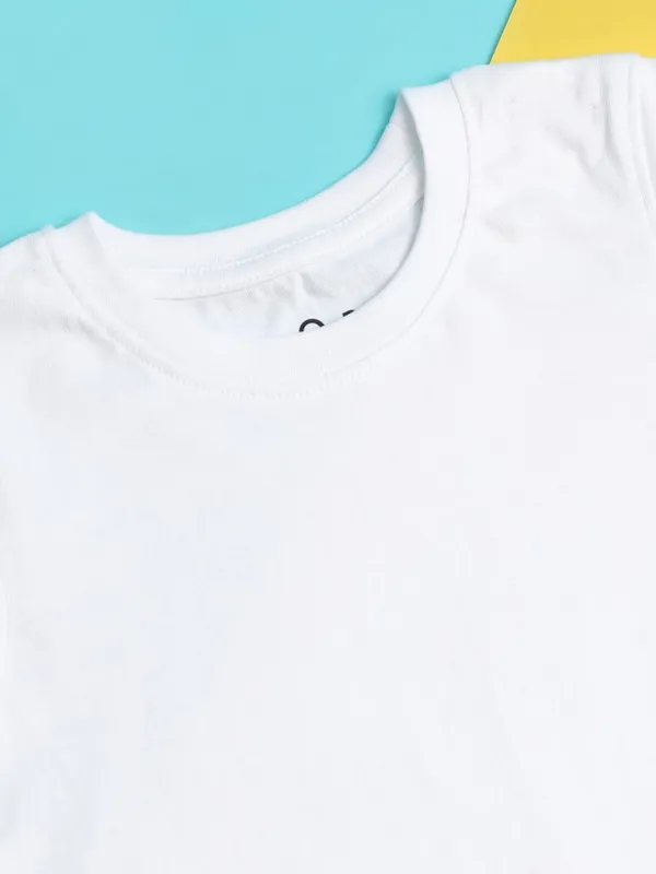 Girls Solid Round Neck T-Shirt