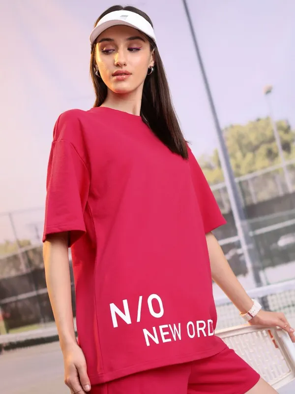  Tokyo Talkies Women Pink Printed Round Neck T-Shirts