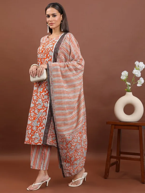 Women Kurta With Palazzo And Dupatta