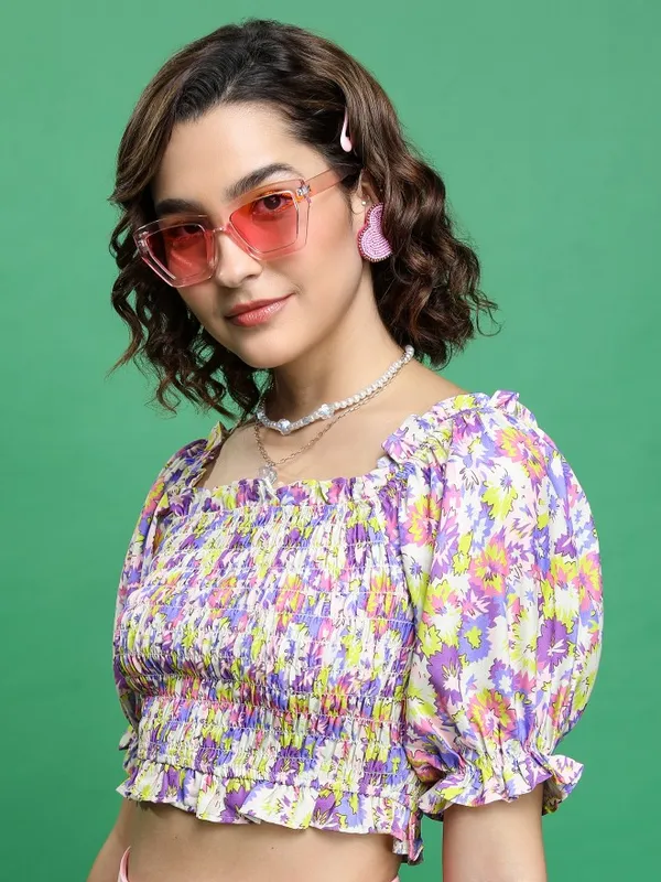 Printed Bardot Top