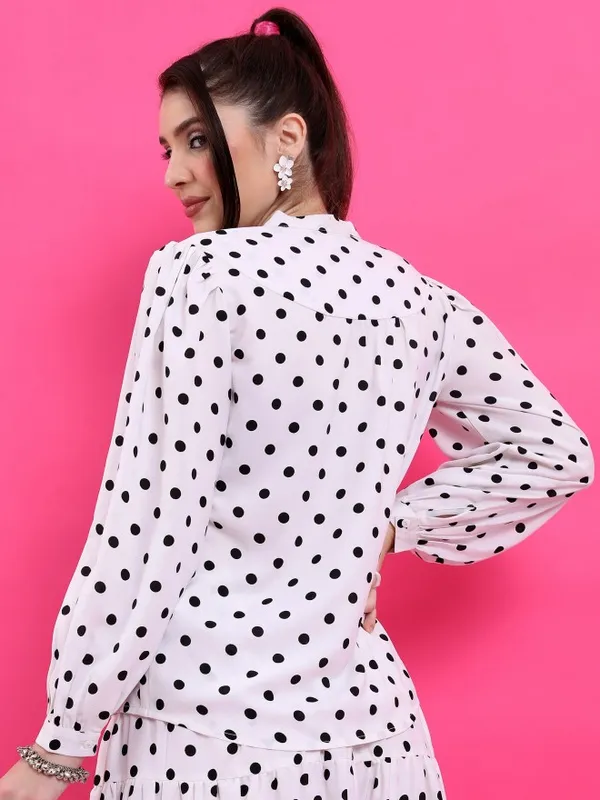  Ketch Women White Printed Casual Shirts