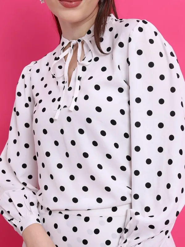  Ketch Women White Printed Casual Shirts