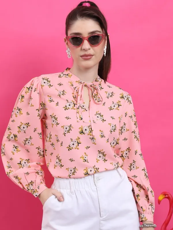  Ketch Women Pink Printed Casual Shirts