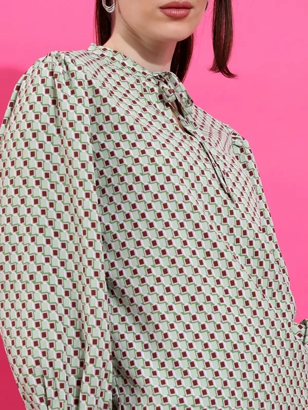  Ketch Women Green Printed Casual Shirts
