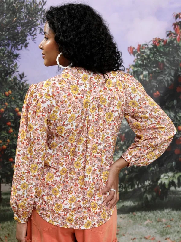  Ketch Women Yellow Printed Casual Shirts
