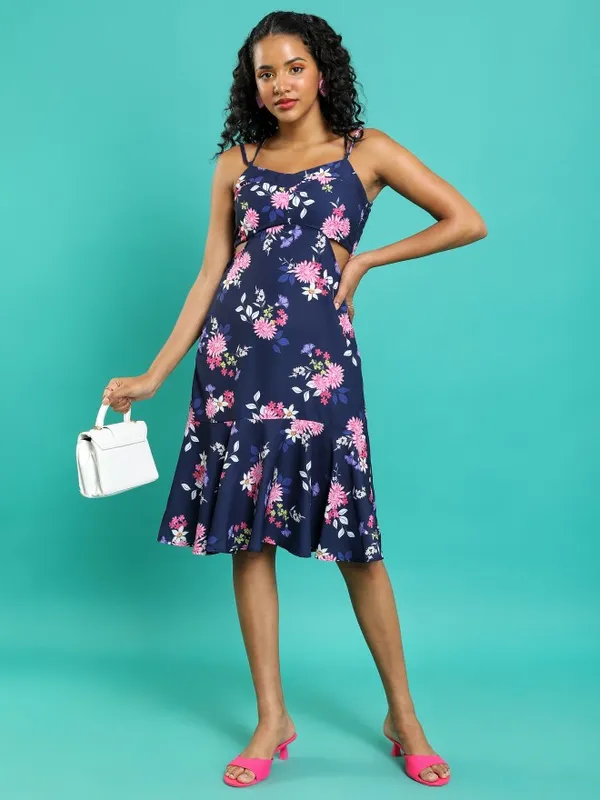 Printed Drop-waist Dress