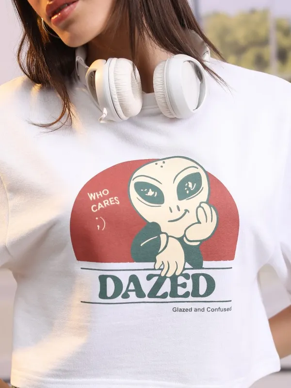  Tokyo Talkies Women White Printed Round Neck T-Shirts