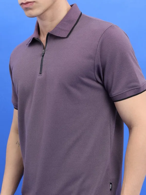 Solid Polo Collar T-Shirt