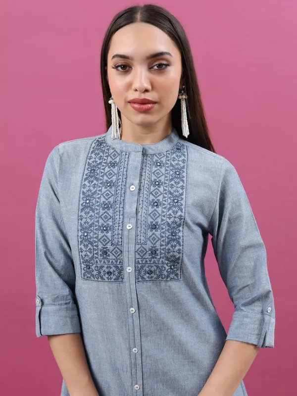 Woven Design Straight Kurta