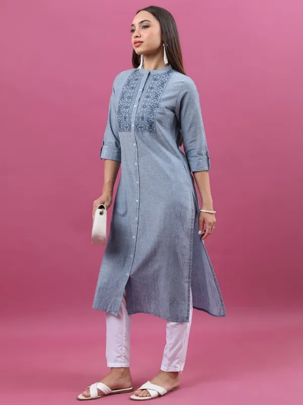 Woven Design Straight Kurta
