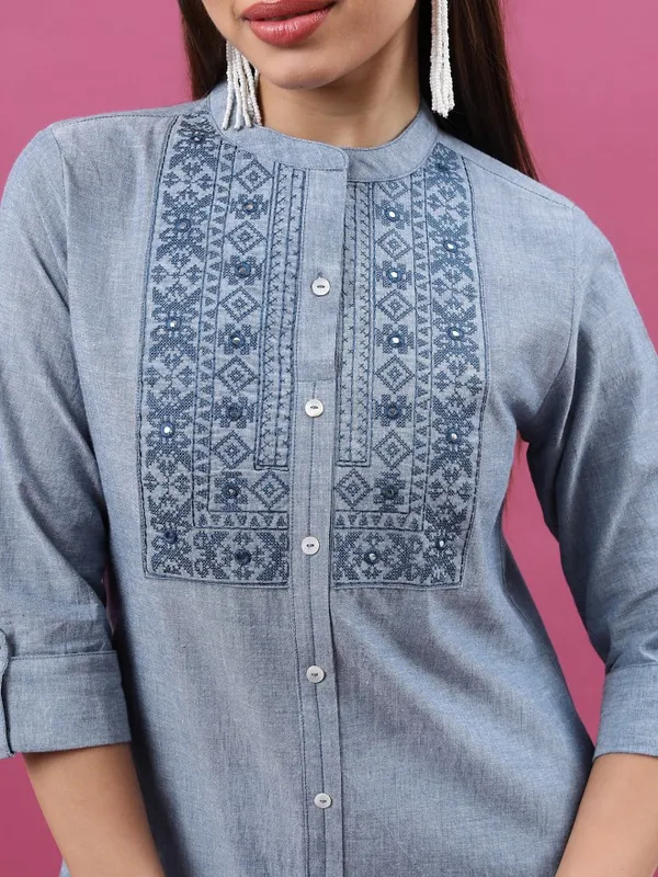 Woven Design Straight Kurta