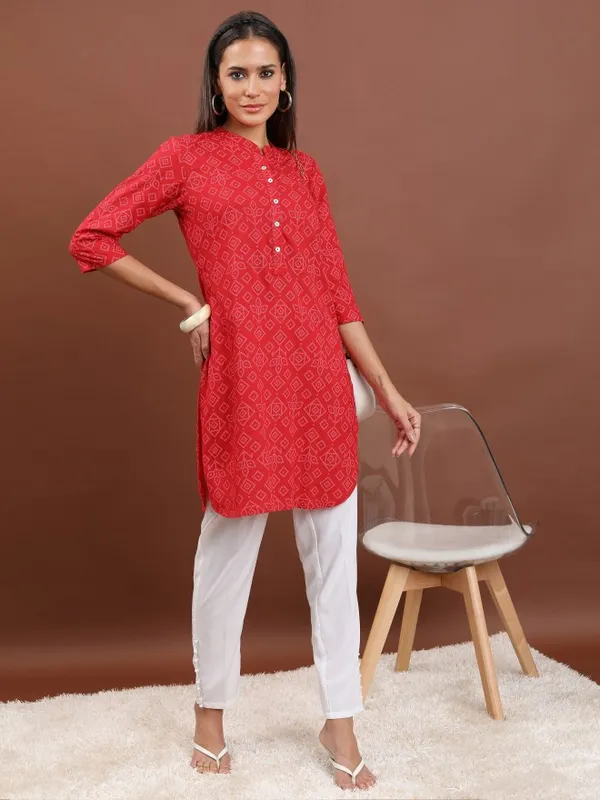 Vishudh Women Red Printed Tunic