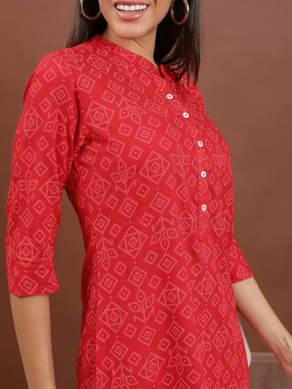 Vishudh Women Red Printed Tunic