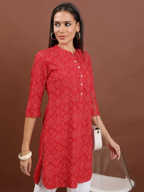  Vishudh Women Red Printed Tunics