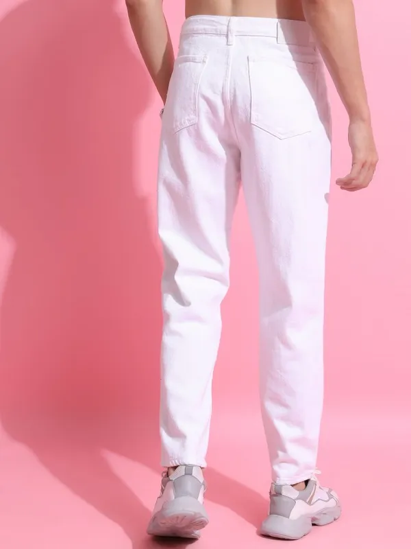  Highlander Men White Loose Fit Clean Look Jeans