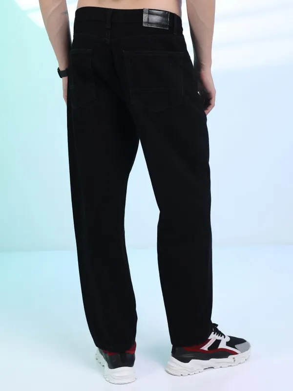  Highlander Men Black Loose Fit Clean Look Jeans
