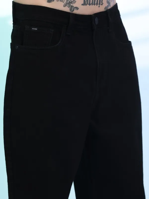 Highlander Men Black Loose Fit Clean Look Jeans