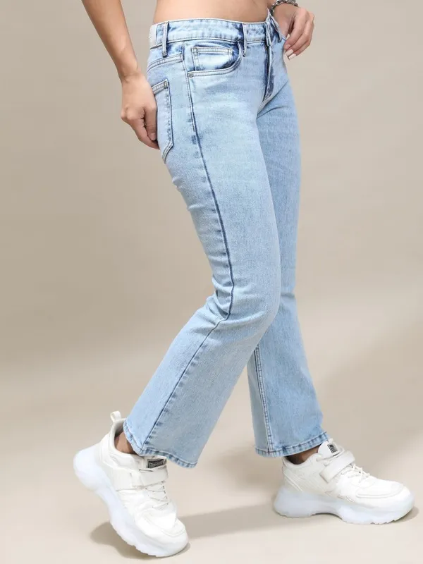  Tokyo Talkies Women Blue Bootcut Clean Look Jeans
