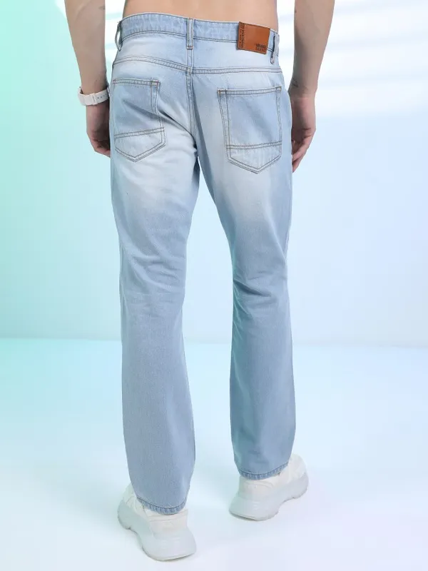  Highlander Men Blue Straight Fit Highly Distressed Jeans