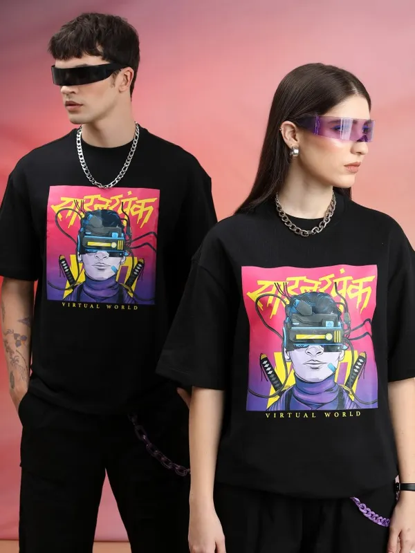 Unisex Printed Round Neck T-Shirt