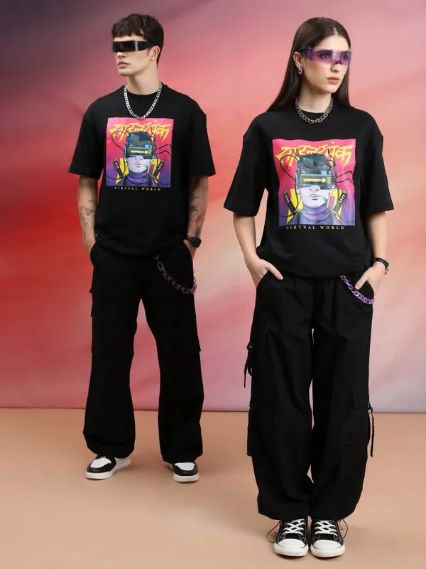 Unisex Printed Round Neck T-Shirt