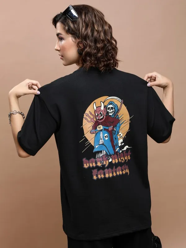  Tokyo Talkies Women Black Solid Round Neck T-Shirts