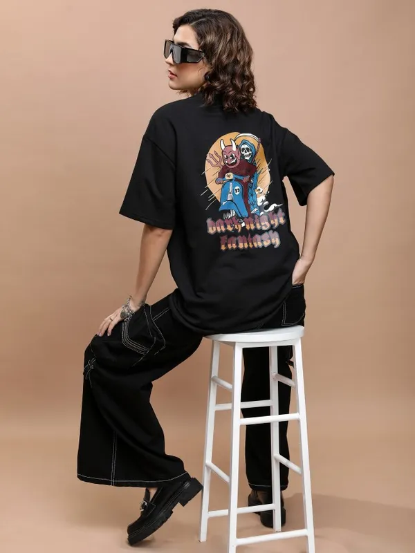  Tokyo Talkies Women Black Solid Round Neck T-Shirts