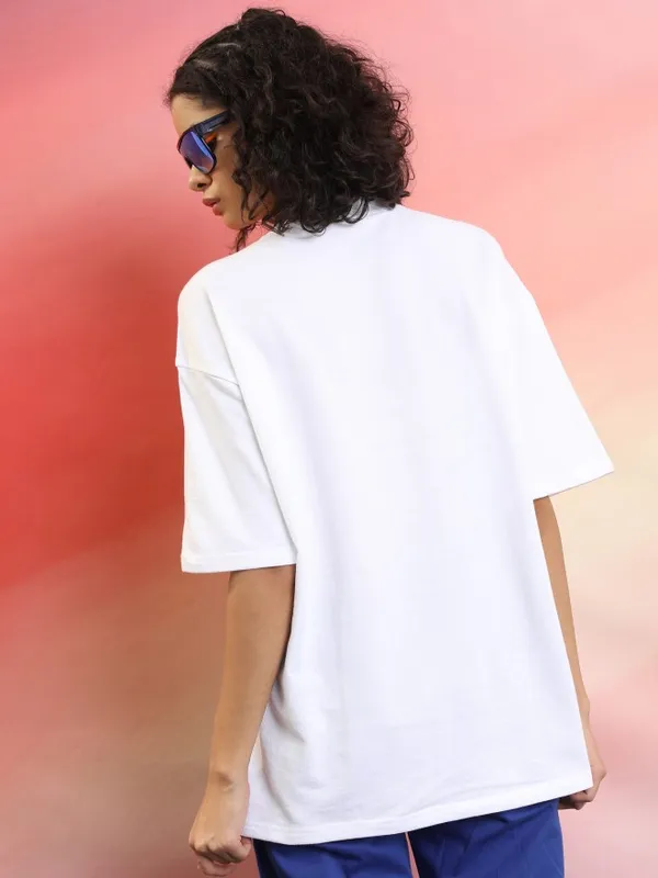  Tokyo Talkies Women White Printed Round Neck T-Shirts
