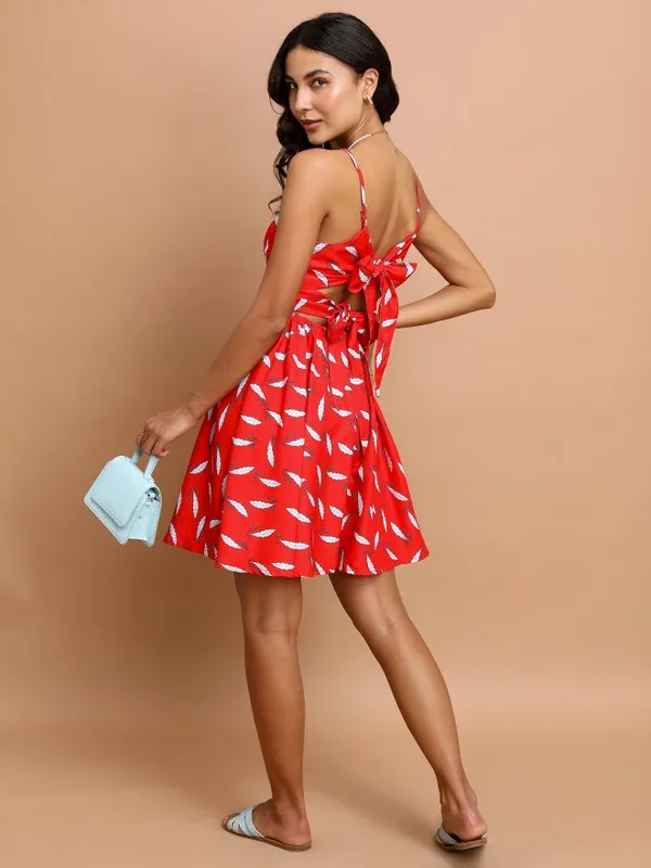 Printed Fit and Flare Dress