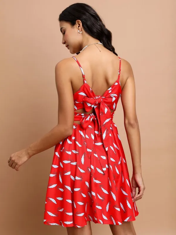 Printed Fit and Flare Dress
