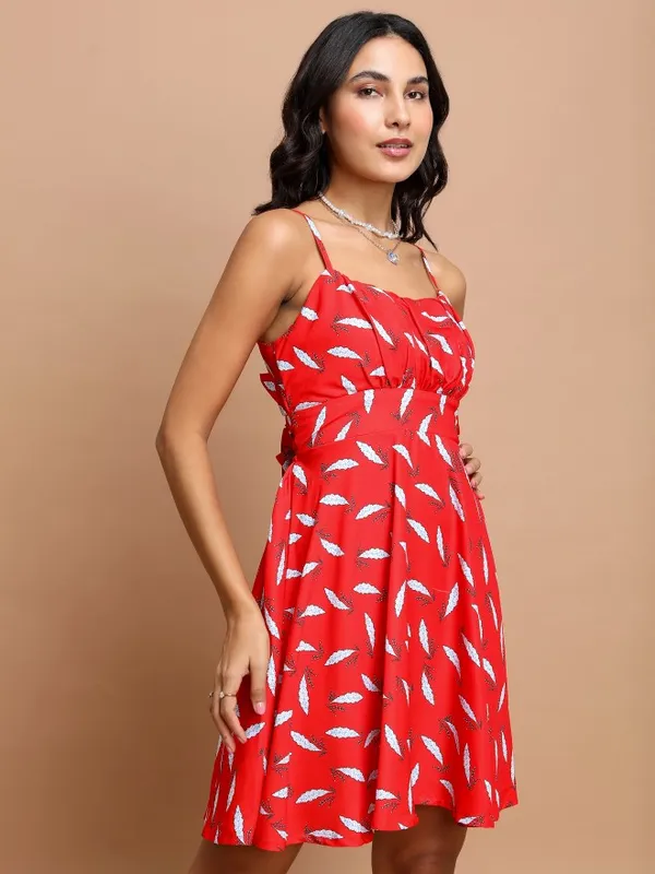 Printed Fit and Flare Dress
