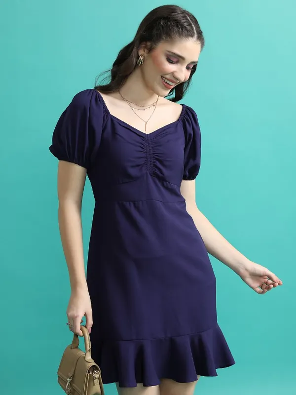 Solid Drop-Waist Dress