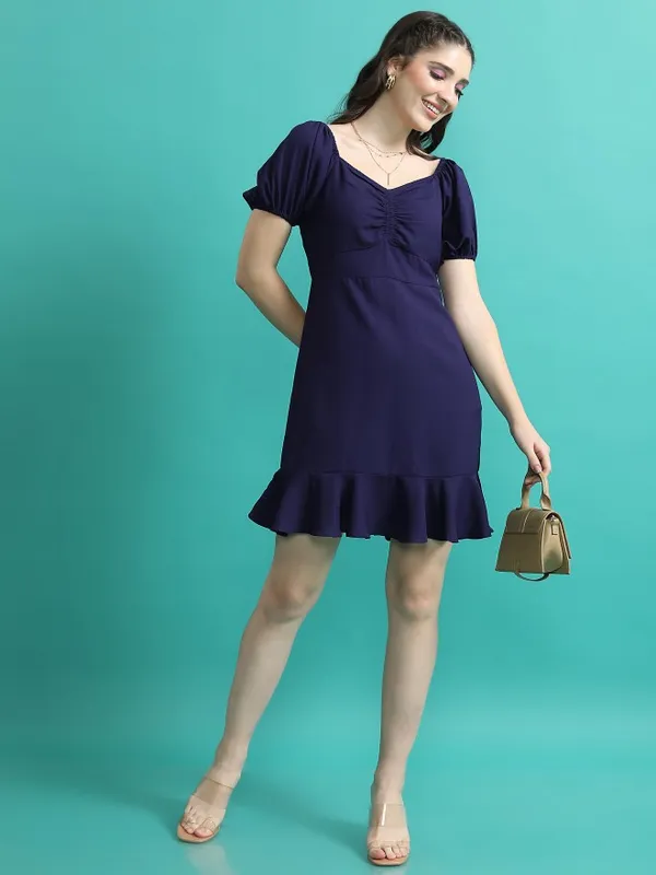 Solid Drop-Waist Dress